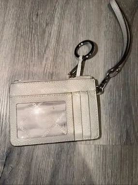 Michael Kors | Bags | Michael Kors Cream Pebbled Leather Wristlet Card ...